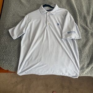 Peter Millar Light Blue Patterned Polo Shirt